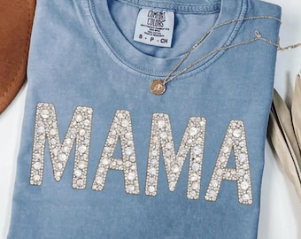 MAMA Faux Rhinestone PNG, Mother’s Day Shirt Design, Sparkle Mom Sublimation File, glitter mama png , Instant Download