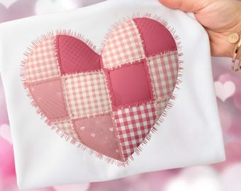 Valentine Heart Patchwork PNG | Valentine’s Day Sublimation Design | Retro Trendy PNG | Gift for Her