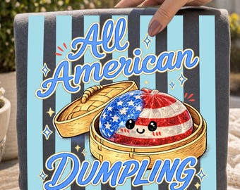 All American Dumpling PNG, Funny 4th of July PNG, Patriotic Dumpling Sublimation Design, Kids Independence Day Graphic, Instant Download