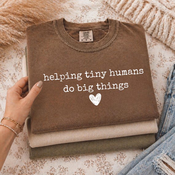 Helping Tiny Humans Do Big Things PNG, Teacher PNG, Preschool Teacher Shirt Design, Daycare Provider Gift, Trendy Teacher Quote PNG