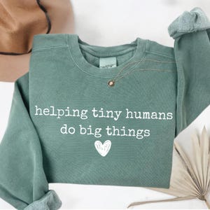 Helping Tiny Humans Do Big Things PNG, Teacher PNG, Preschool Teacher Shirt Design, Daycare Provider Gift, Trendy Teacher Quote PNG image 2