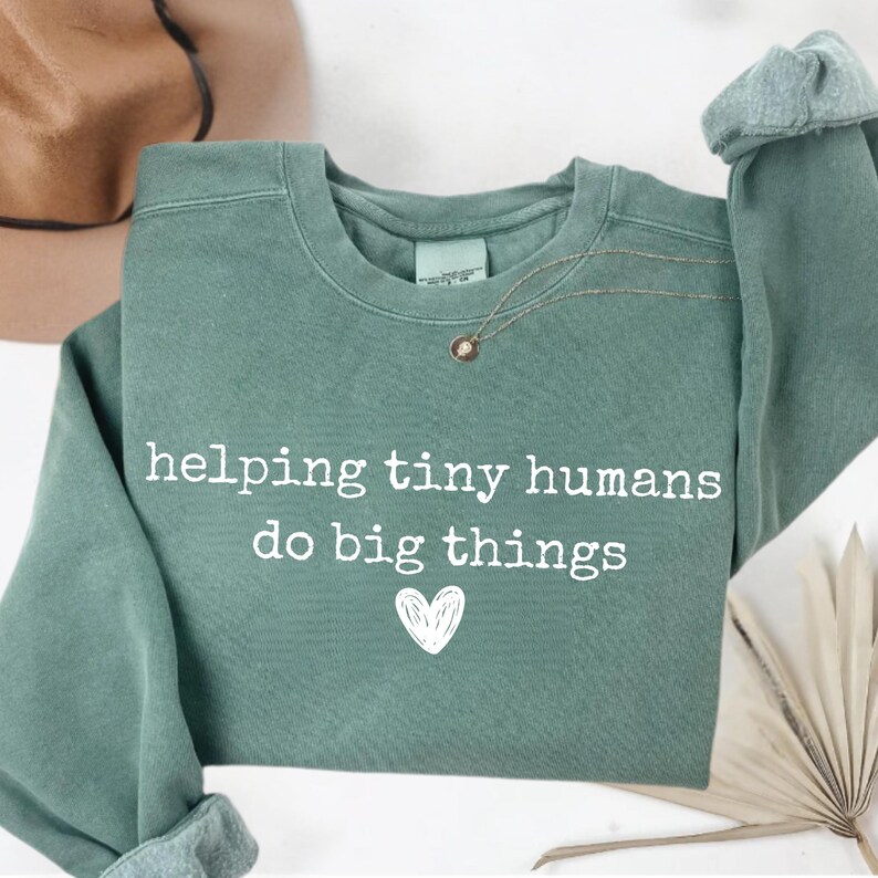 Helping Tiny Humans Do Big Things PNG, Teacher PNG, Preschool Teacher Shirt Design, Daycare Provider Gift, Trendy Teacher Quote PNG image 2
