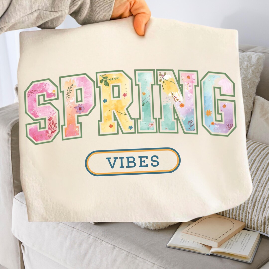 Springveer Png Spring Vibes PNG, Retro Floral Spring PNG Design, Watercolor Spring ...