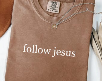 Follow Jesus PNG | Minimal Distressed Christian Shirt Design | Bible Verse Sublimation | Faith Digital Download