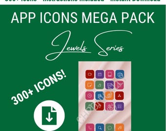 300+ Jewel Toned App Icons | Custom Phone Design | Mega Pack | Apple iOS & Android/Samsung | (Digital Download)