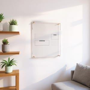 Quadro de lembretes de acrílico personalizado, organizador de notas personalizado, planejador de parede de acrílico, quadro de notas para quadro branco, decoração de parede para escritório, presente de escritório
