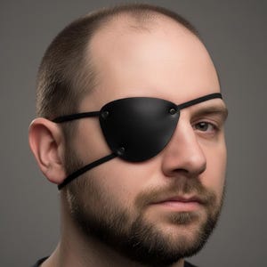 Zwart kunstleer ooglapje | Steampunk piraat-cosplaykostuum