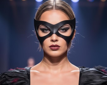 Catwoman Style Cat Mask Synthetic Leather Masquerade Cosplay Halloween Party Accessory