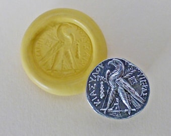 Silicone mold, Ancient Greek coin replica, Shekel of Tyros, flexible silicone push mold, PMC, resin, fimo, Sculpey, jewelry mold G13