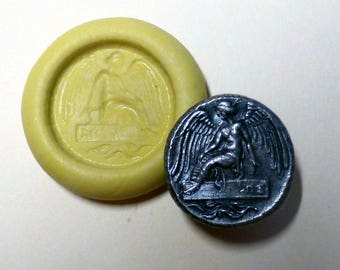 Silicone mold, Ancient Greek coin replica, flexible silicone push mold, PMC, Art Clay Silver, fimo, Sculpey, jewelry mold G3