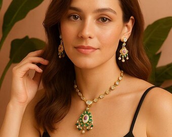 Kundan Pearl Choker Set: Handcrafted Indian Bridal Jewelry