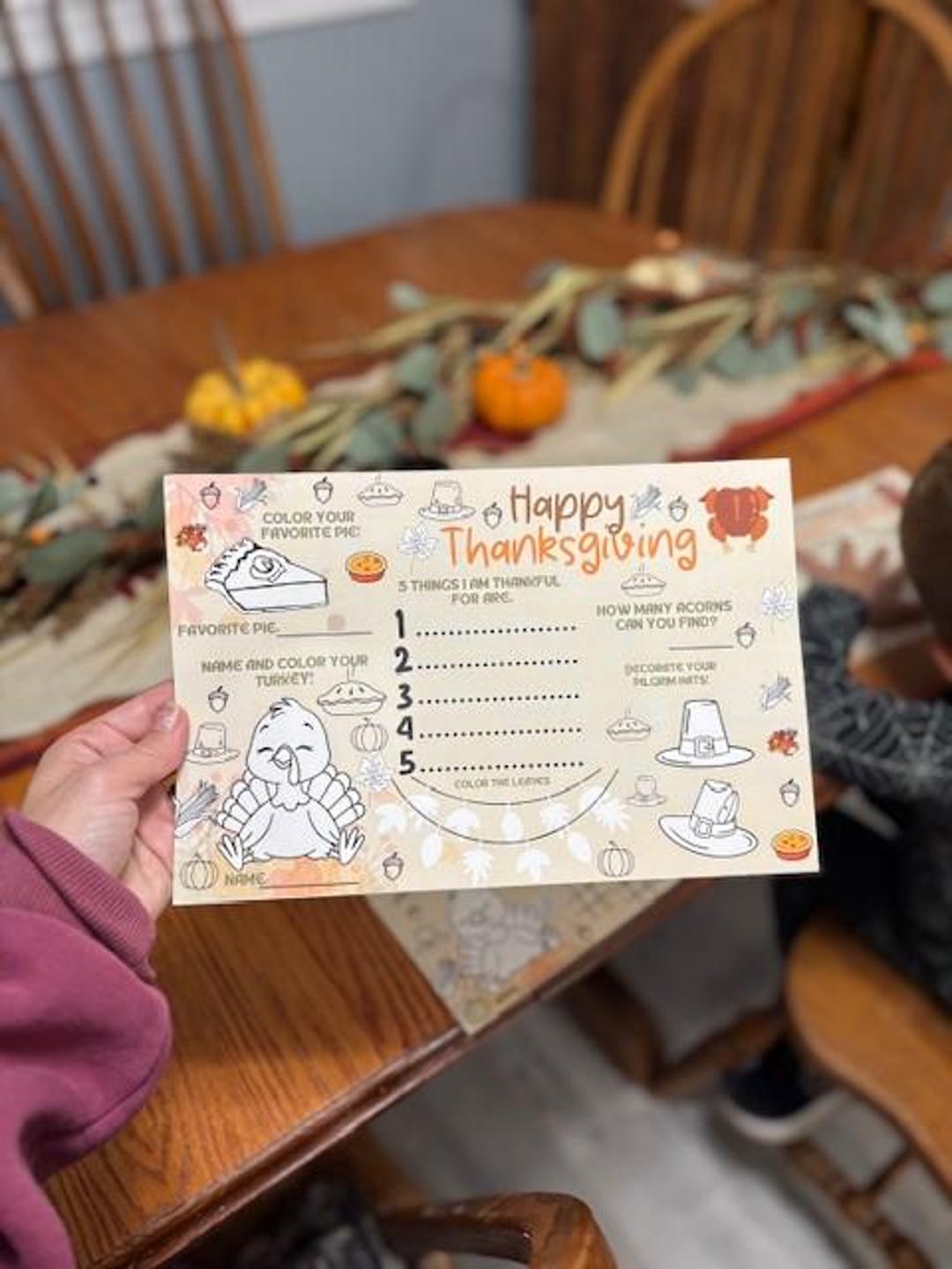 Thanksgiving Activity Mat- Editable Canva Link (toddler Version) - Etsy