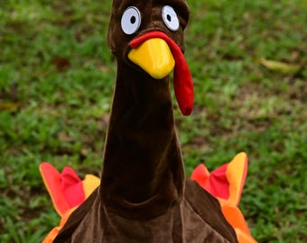 Thanksgiving Turkey Porch Goose Outfit for 23&quot; Lawn Goose Statue, Porch Goose Costume, Fall Porch Goose Clothes,Yard Patio, Harvest Décor