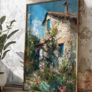 Rustic Cottage Garden Digital Print: Vintage Countryside Wall Art (Digital Download)