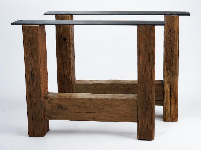 Barn Rustic Table Legs Rustic Oak A-frame Table Legs, Reclaimed Wood Base, 70cm Height - Etsy