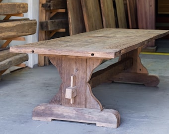 Reclaimed  Oak Dining Table  300x100x75  Rustic Barn Wood, Handmade.