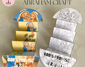 God's promise to Abraham folding surprise craft, Story Retell for kids, Bible Printable Activity, Sunday School, Homeschool, Christian VBS