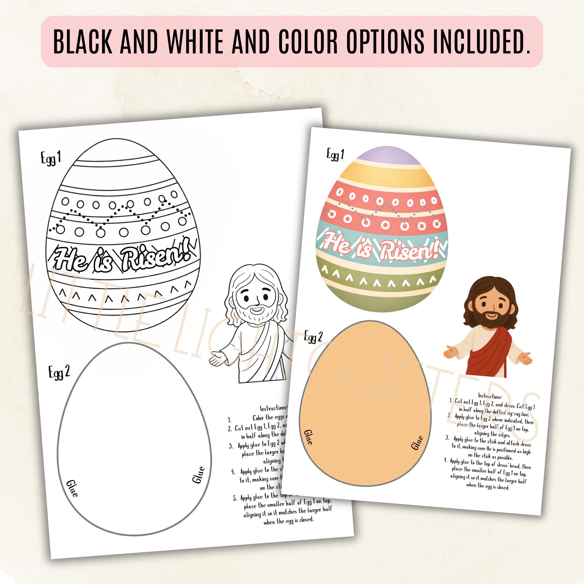 Easter Egg Craft, Holy Week Story for Kids, Bible Printable Activity ...