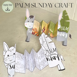 Manualidad sorpresa plegable para el Domingo de Ramos, historia de Semana Santa para niños, actividad bíblica imprimible, escuela dominical, Escuela Bíblica de Verano, educación en el hogar, material cristiano