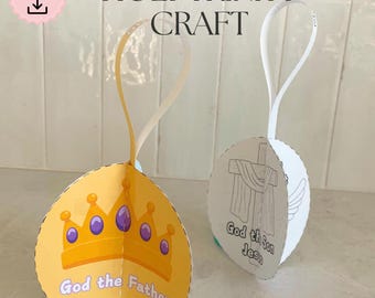 Holy Trinity 3D ball craft, Father Son and Holy Spirit activity for kids, Printable Activity, Sunday School, Homeschool, Christian, One God