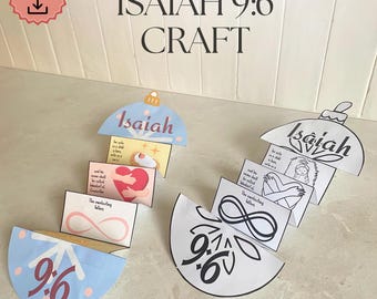 Isaiah 9:6 folding surprise craft, Mini Book for kids, Bible Printable Activity, Sunday School, VBS, Homeschool, Names of Jesus, Nativity