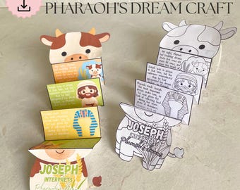 Joseph Interprets Pharaoh's Dream folding surprise craft, Joseph story for kids, Bible Printable Activity, Sunday School, VBS, Homeschool