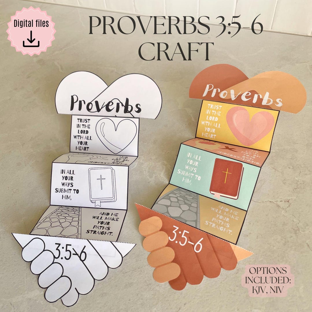 Proverbs 3:5-6 Folding Surprise Craft, Trust in the Lord Bible Verse ...