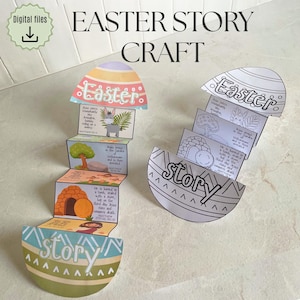 Ostergeschichte, Faltüberraschungshandwerk, Karwoche Geschichte für Kinder, Bibel druckbare Aktivität, Sonntagsschule, Hausschule, Er ist auferstanden, Christ