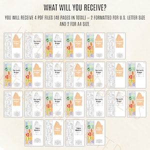 The Lord's Prayer folding surprise craft, Church story for kids, Bible Printable Activity, Sunday School, VBS, Homeschool, Christian prayer image 2