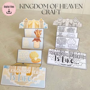 The Kingdom of Heaven is like folding surprise craft, Story Retell for kids, Printable Activity, Sunday School, Homeschool, Matthew 13 DIY