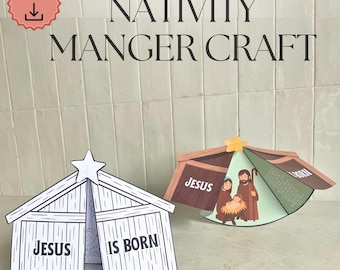 Nativity manger folding surprise craft, Christmas story for kids, Christian Printable Activity, Sunday School, Homeschool,  Isaiah 9:6