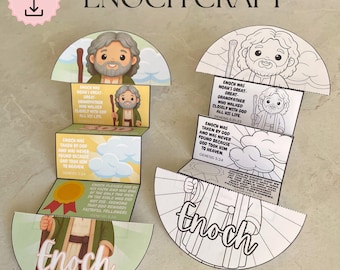 Enoch folding surprise craft, Enoch Story Retell for kids, Bible characters Printable Activity, Sunday School, Homeschool, Christian lesson