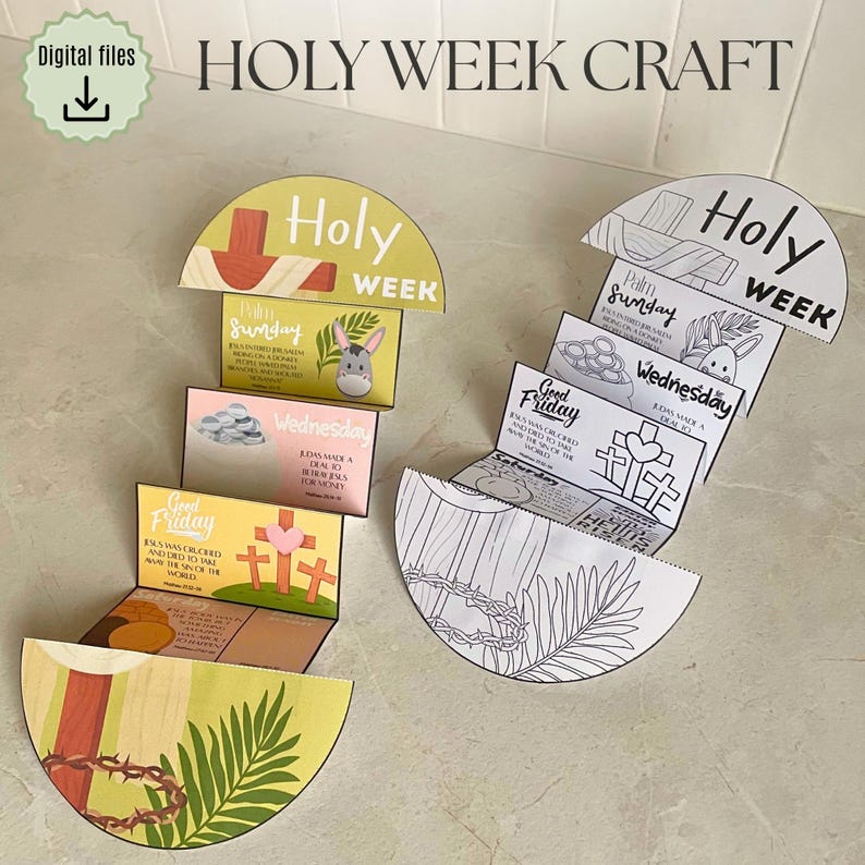 Holy Week Box Craft Holy Week Countdown Folding Surprise Craft, Easter Story for Kids ...