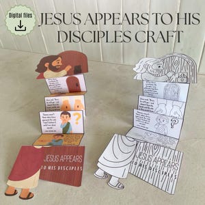 Jesus appears to his disciples folding surprise craft, Holy week for kids, Bible Printable Activity, Sunday School, Homeschool, Christian