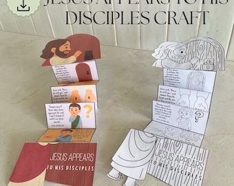 Jesus appears to his disciples folding surprise craft, Holy week for kids, Bible Printable Activity, Sunday School, Homeschool, Christian