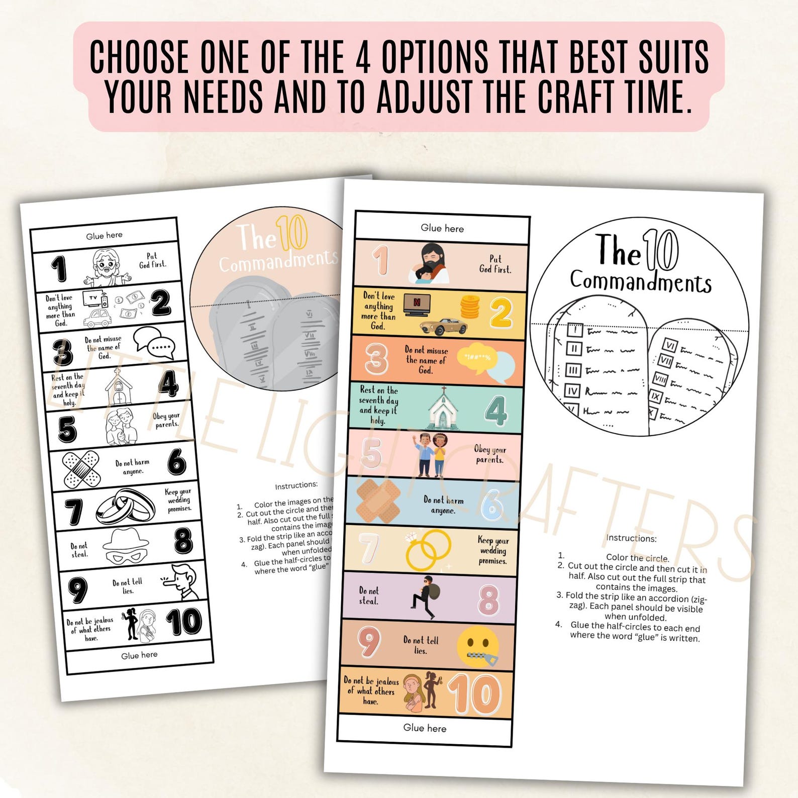 The Ten Commandments Folding Surprise Craft, Moses Story for Kids ...