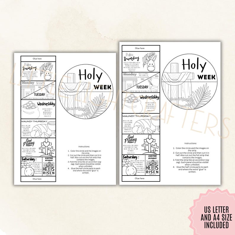 Holy Week Countdown Folding Surprise Craft, Easter Story for Kids ...