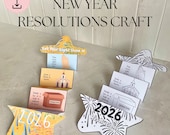 New Year Resolutions folding surprise craft, Christian Kids New Year Resolutions craft, Bible Printable Activity, Sunday School, Homeschool