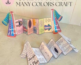 Joseph’s coat of many colors folding surprise craft, Joseph story for kids, Bible Printable Activity, Sunday School, Homeschool, Christian