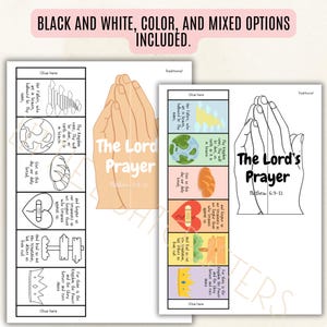 The Lord's Prayer folding surprise craft, Church story for kids, Bible Printable Activity, Sunday School, VBS, Homeschool, Christian prayer image 5