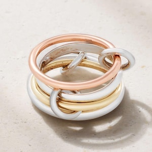 14KGF Double Heavy Fit Solid Gold & Silver Ring