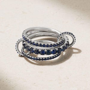 14k Heavy Fit Two Tone Link Connected Rings,  Interlocking Ring, Gold Statement Ring, Light or Heavy Fit
