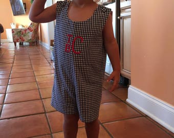 Patriotic boys jon jon, red white & blue, american, short all, FREE monogram, classic, July 4th, baby boy, gingham check, short all, jon-jon