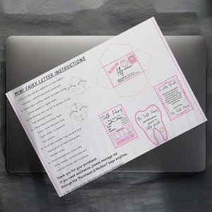 Mini Tooth Fairy Set , Printable Fairy Envelope, Receipt, Letter and Tooth Certificate, Canva Editable , Kids Lost Tooth Printable