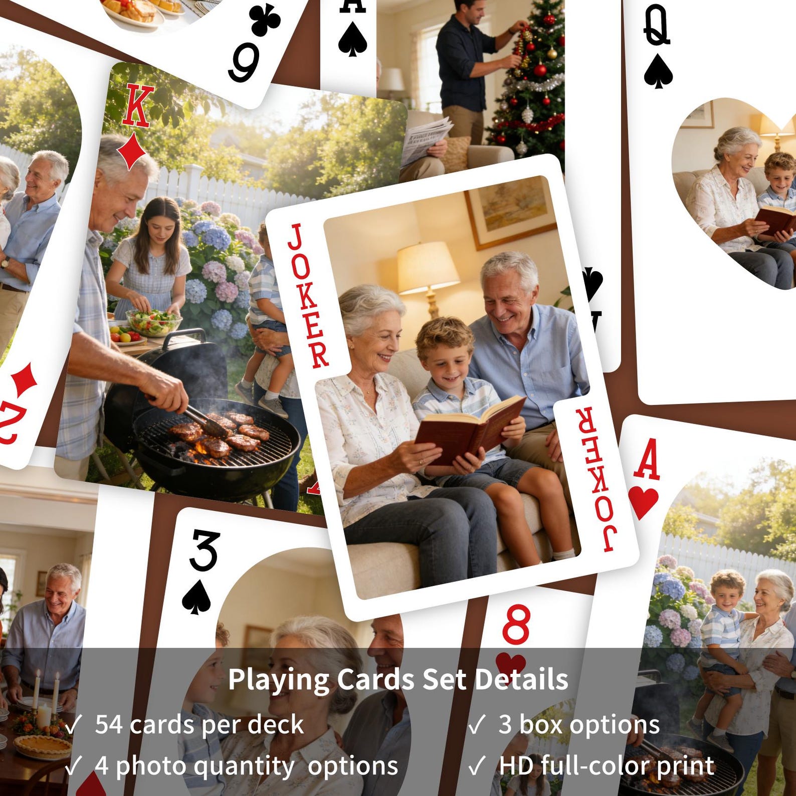 Personalized Family Photo Playing Cards – Custom Card Deck, Gift for ...