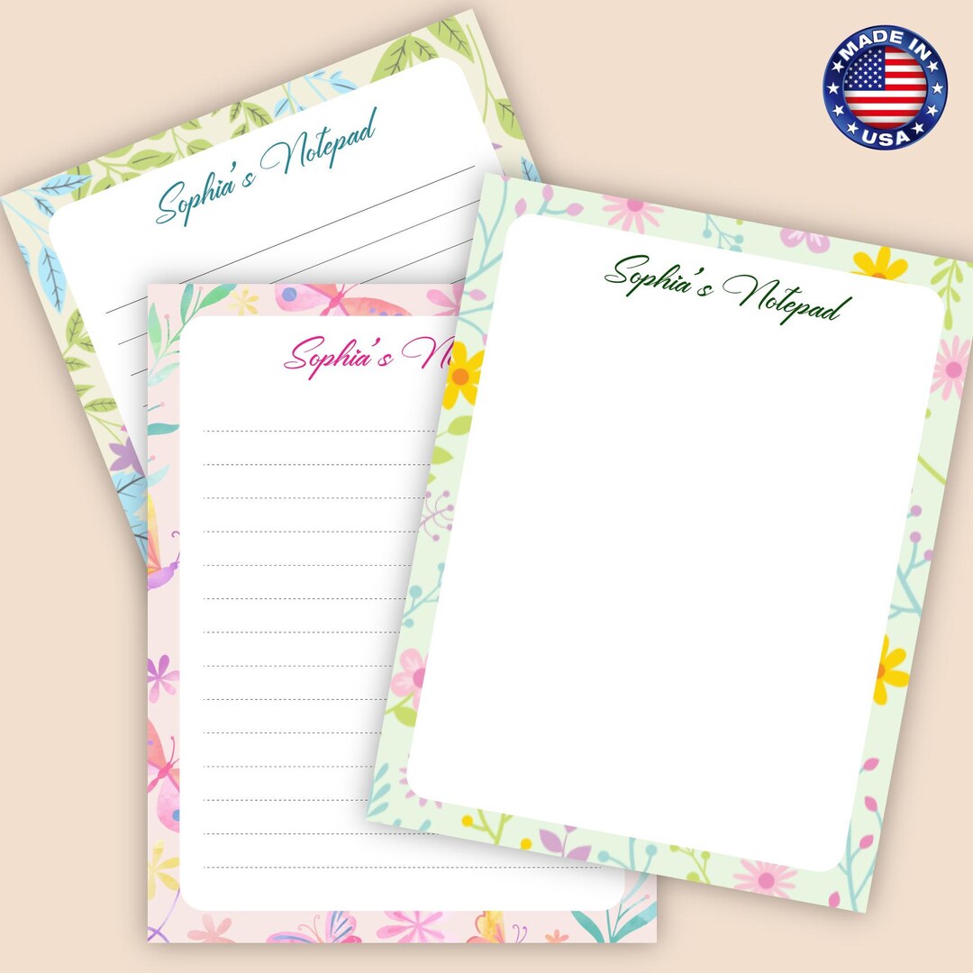 Botanical Notepad Personalized Watercolor Floral Notepad – Watercolor Botanical Notepad ...