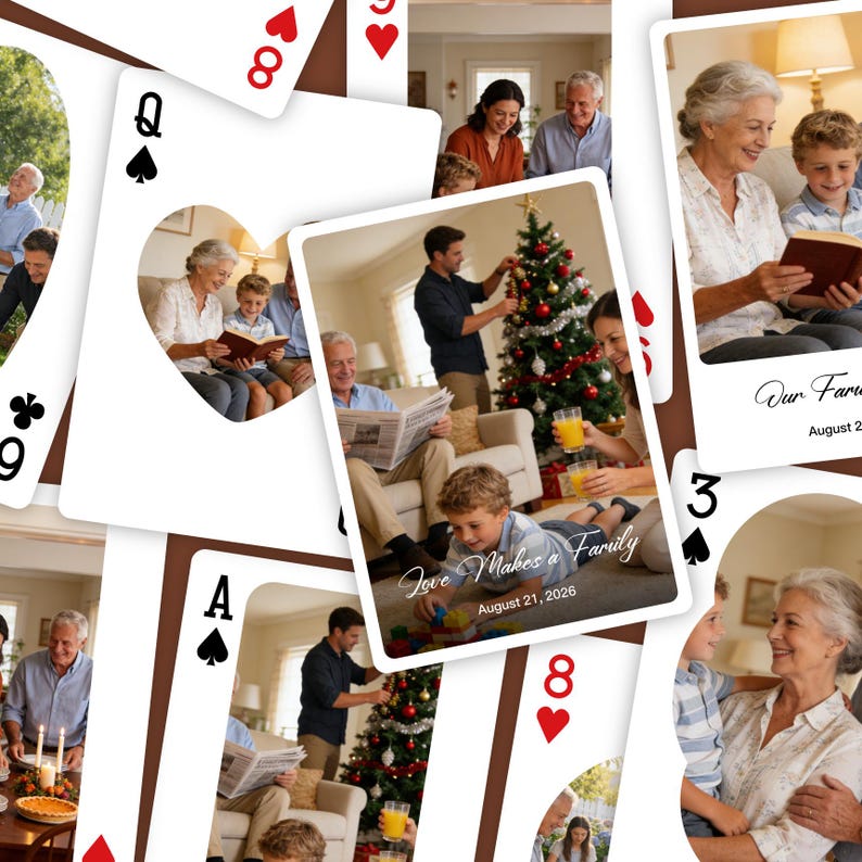 Personalized Family Photo Playing Cards – Custom Card Deck, Gift for ...