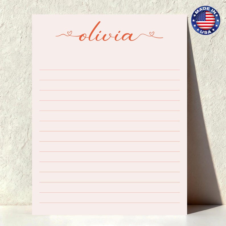 Personalized Notepad – Custom Name Memo Pad, Minimalist Design, Gift ...
