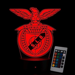 Benfica Lisbon 3D LED Lamp – Football Logo Night Light – Multicolored Supporter Gift