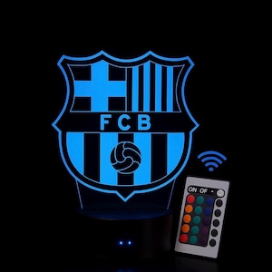 FC Barcelona 3D LED Lamp – Football Logo Night Light – Multicolored Supporter Gift